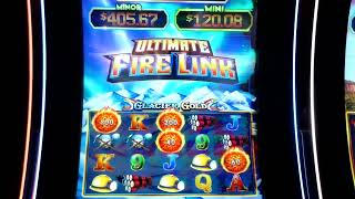 BIG WIN on Ultimate Fire Link Glacier Gold Slot Machine FIREBALL BONUS [upl. by Ninaj44]