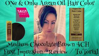 ONE amp ONLY ARGAN OIL HAIR COLOR MEDIUM CHOCOLATE BROWN 4CH TUTORIAL ON PIXIE CUT SALLY BEAUTY [upl. by Strenta441]