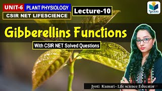 GIBBERELLIN FUNCTIONS PHYTOHORMONES PART10 CSIR NETPLANT BIOLOGY [upl. by Raama91]