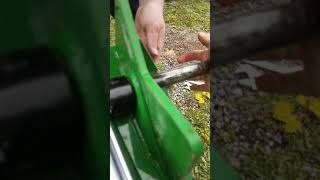 How to replace hydraulic cylinder on stabilizer leg Woods groundbreaker on a John Deere 3038E [upl. by Raseac949]