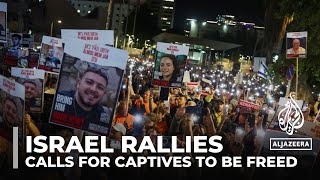 Rallies held in Tel Aviv Israelis demand government bring home captives [upl. by Eidna]