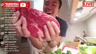 Masak Steak Daging Sapi Saus Lada Hitam a la Restoran  WN VLOG LIVE [upl. by Leterg]