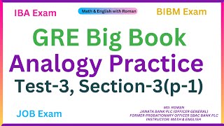 Analogy Practice from GRE Big Book Test 3 Section 3│p 1│ [upl. by Aysa]