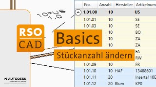 Stückanzahl ändern  RSOCAD [upl. by Lamhaj]