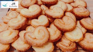 Puff Pastry Cookies  Homemade Palmiers Cookies Recipe JoeCooking [upl. by Oremo]