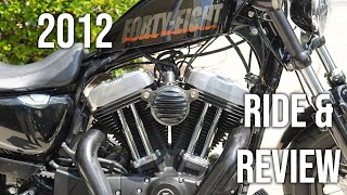 CUSTOM HarleyDavidson Sportster FortyEight  Ride amp Review [upl. by Merridie]