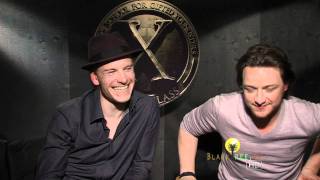 XMen First Class  James McAvoy and Michael Fassbender Interview [upl. by Anirdnaxela]