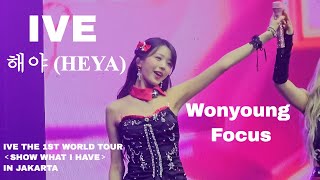 4K 60P IVE HEYA Wonyoung Fancam  SHOW WHAT I HAVE World Tour in Jakarta 240824 [upl. by Oileve]