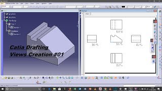 Catia Drafting 01 Basic Views Creation [upl. by Severson]