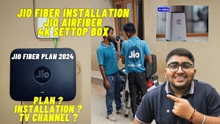 Jio fiber installation  4k settop box  latest plan 2024  price  airfiber  speed  tv channels [upl. by Angus]