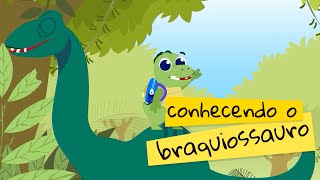 Desenho de dinossauro infantil Conhecendo o Braquiossauro  Nino Dino na terra dos dinossauros [upl. by Mellen522]