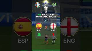 Spain vs England Prediction  AI Match Simulation Highlight  Euro2024 Final  Shorts Prediction [upl. by Nner]