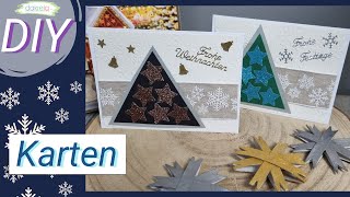 🎄 Weihnachtskarten einfach selber basteln DIY Anleitung  deutsch [upl. by Galan190]