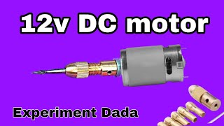 How to 555 Dc Motor with drill Chuck for making mini drill machine experimentdada [upl. by Gable]