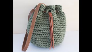 Crochet bucket bag tutorial torba szoperka na szydełku [upl. by Htrag]