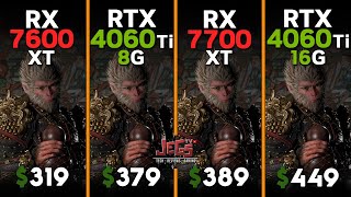 RX 7600 XT vs RTX 4060 Ti 8GB RX 7700 XT vs RTX 4060 Ti 16G  Ryzen 5 7600  Tested in 15 games [upl. by Korella]