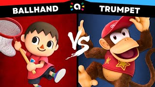 Ballhand Villager vs Trumpet Diddy Kong  Super Smash Bros Ultimate Amiibo Fights [upl. by Mailand893]