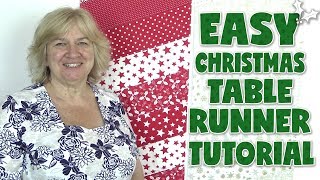 QUILT AS YOU GO Christmas Table Runner Tutorial No Binding [upl. by Mirabella]