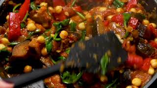 Aubergine chickpea and spinach curry [upl. by Aisaim]