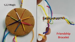 How to make a friendship bracelet with a cardboard loom [upl. by Cybil]