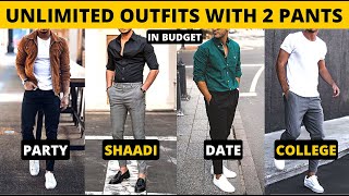 2 Pants And Unlimited Outfits  Budget Outfit Ideas For Men amp Boys  Mens Fashion  हिंदी में [upl. by Verada]