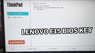 Lenovo Thinkpad E15 Boot Menu Key  Lenovo E15 Bios Key [upl. by Desirae572]