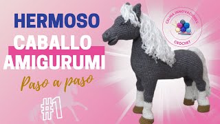 CABALLO AMIGURUMI REALISTA Tutorial Nº 1 PASO A PASO Celina innovaciones crochet [upl. by Hailahk989]