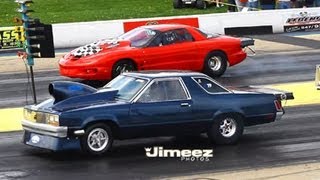 MDRA X275 DRAG RADIAL CARS FORD FAIRMONT VS TRANS AM TEST RUN [upl. by Clive]