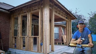 How I Framed Walls To Enclose Porch Patio Vid 5 [upl. by Akitahs]