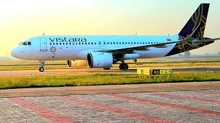 Vistara Flight morning view ✈️  Airport view  airport flight indore indigo airindia plane [upl. by Ayal]