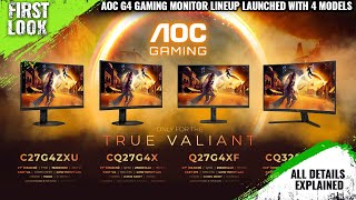 AOC GAMING C27G4ZXU CQ27G4X Q27G4XF And CQ32G4VE Monitor Launched  Explained All Spec Features [upl. by Ademla955]