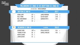 Milnrow CC 2nd XI v Royton CC 2nd XI [upl. by Salene7]