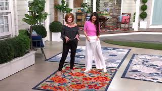 Nourison Romantic Garden amp Daisy Bouquet IndoorOutdoor HighLow Rug on QVC [upl. by Yllah]