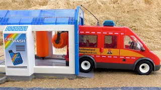 Funny story of washing toy trucks and rescue team police cars  Toy car collections video [upl. by Okimuy]