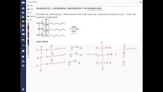 Hydrolysis of Fat Triacylglycerol The Chemistry of Lipids Made Easy [upl. by Esyak]