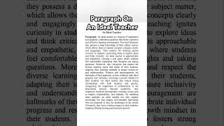 Paragraph On An Ideal Teacher paragraph paragraphs paragraphwriting english education YTTGuys [upl. by Aicram]