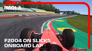 FERRARI F2004 ONBOARD LAP WITH SLICKS  IMOLA  ASSETTO CORSA [upl. by Kristel]