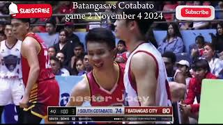 BATANGAS vs COTABATO LAST 2MINUTES GAME 2 NOVEMBER 4 2024 mpbl2024 [upl. by Blythe379]