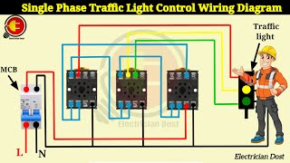 Single Phase Traffic Light Control Wiring Diagram Connection trafficlight [upl. by Pratte]