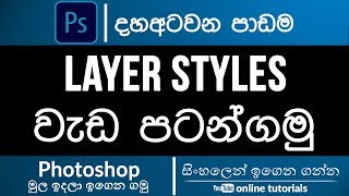 Photoshop Beginner Course Sinhala Part 18  Layer Styles [upl. by Drolet627]