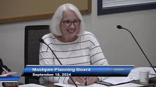 Mashpee Planning Board  09182024 [upl. by Nosreffej]