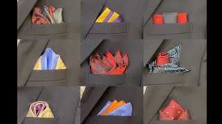 9 Pocket Square Folds with 2 Squares [upl. by Sirod]