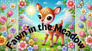 Fawn in the Meadow\Cute Animals\For Kids English Song Fun with Kids [upl. by Adnohsor27]