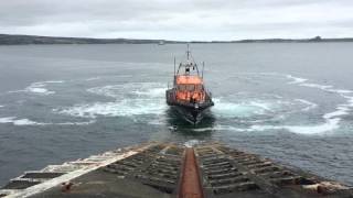 RNLB Storm Rider Visits the Old Penlee Slipway at Mousehole [upl. by Griz662]