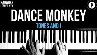 Tones And I  Dance Monkey Karaoke SLOWER Piano Acoustic Cover Instrumental LOWER KEY [upl. by Tisbe178]