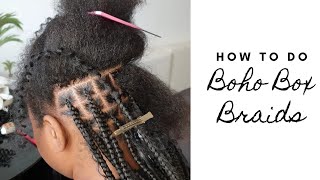 Boho Box Braids Tutorial [upl. by Anitsyrk]