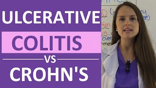 Crohns Disease vs Ulcerative Colitis Nursing  Crohns vs Colitis Chart Symptoms Treatment [upl. by Satterfield]