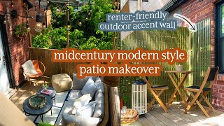 SMALL RenterFriendly Patio Makeover With Lots of Colour [upl. by Rebor]