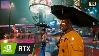 Walking in the Rain at Night in Cyberpunk 2077 [upl. by Ardnossak]