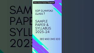 SOF Olympiad Class 7 Sample Paperamp Syllabus  IEO IMO NSO ICO ISSO IGKO [upl. by Wolfe]